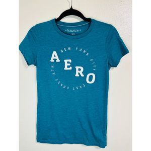 Aeropostale Junior Women's Quilted Letter Tee with Cap Sleeves, Size M